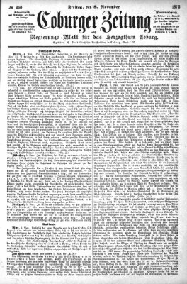 Coburger Zeitung Freitag 8. November 1872