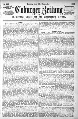 Coburger Zeitung Freitag 15. November 1872