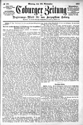 Coburger Zeitung Montag 18. November 1872