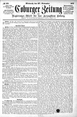 Coburger Zeitung Mittwoch 27. November 1872