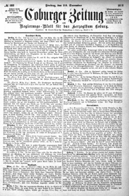 Coburger Zeitung Freitag 13. Dezember 1872