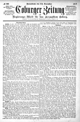 Coburger Zeitung Samstag 14. Dezember 1872