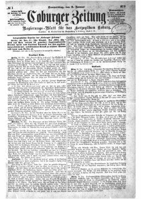 Coburger Zeitung Donnerstag 2. Januar 1873