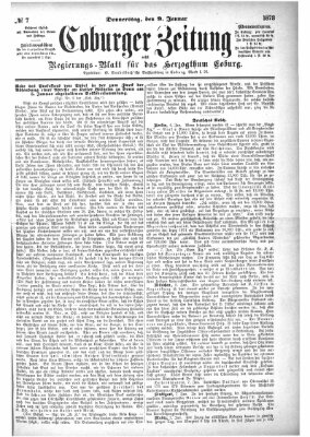 Coburger Zeitung Donnerstag 9. Januar 1873