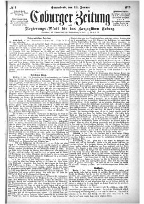 Coburger Zeitung Samstag 11. Januar 1873