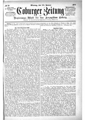 Coburger Zeitung Montag 13. Januar 1873