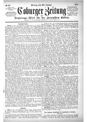 Coburger Zeitung Freitag 24. Januar 1873