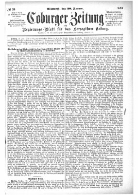 Coburger Zeitung Mittwoch 29. Januar 1873