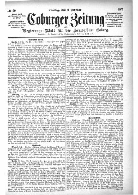 Coburger Zeitung Dienstag 4. Februar 1873