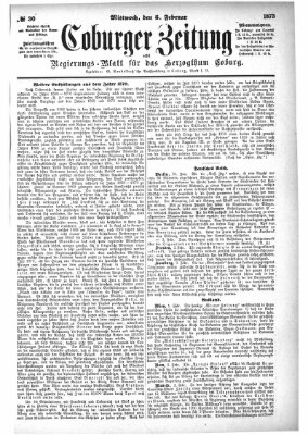 Coburger Zeitung Mittwoch 5. Februar 1873