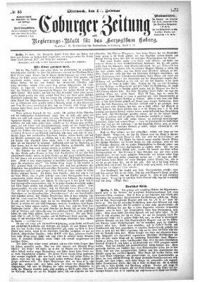 Coburger Zeitung Mittwoch 12. Februar 1873