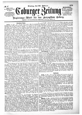 Coburger Zeitung Dienstag 25. Februar 1873