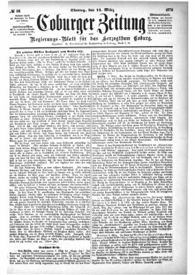 Coburger Zeitung Dienstag 11. März 1873