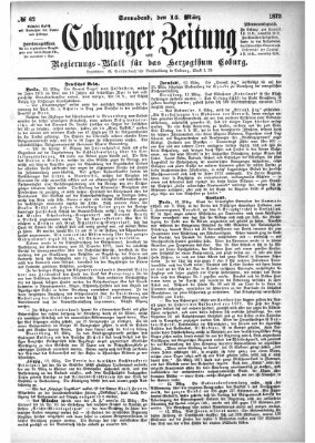 Coburger Zeitung Samstag 15. März 1873