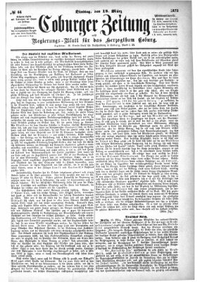 Coburger Zeitung Dienstag 18. März 1873