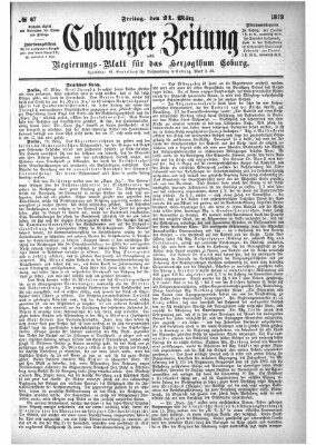 Coburger Zeitung Freitag 21. März 1873