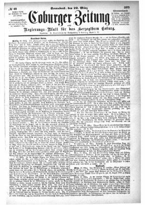 Coburger Zeitung Samstag 22. März 1873