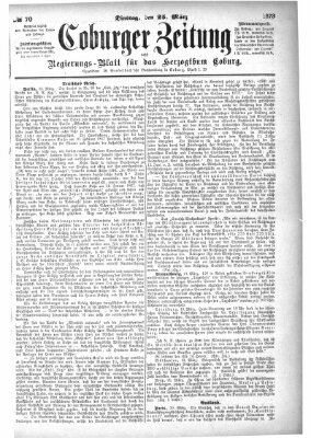 Coburger Zeitung Dienstag 25. März 1873