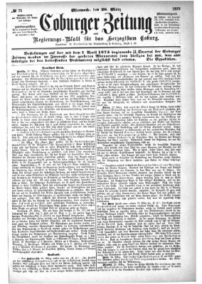Coburger Zeitung Mittwoch 26. März 1873