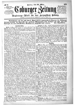 Coburger Zeitung Freitag 28. März 1873