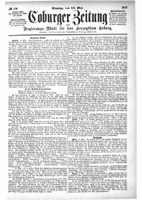 Coburger Zeitung Dienstag 13. Mai 1873