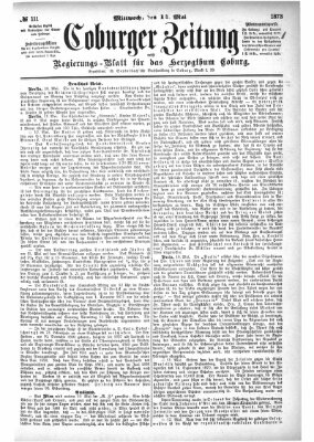 Coburger Zeitung Mittwoch 14. Mai 1873