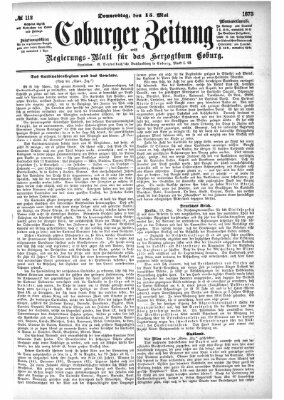 Coburger Zeitung Donnerstag 15. Mai 1873