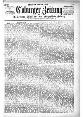 Coburger Zeitung Mittwoch 21. Mai 1873