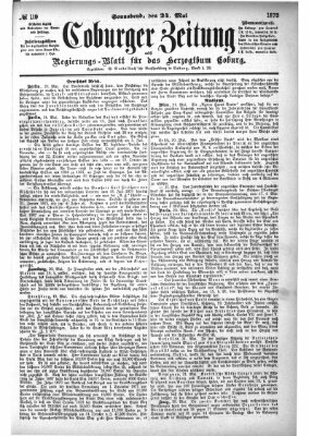 Coburger Zeitung Samstag 24. Mai 1873