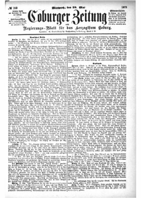 Coburger Zeitung Mittwoch 28. Mai 1873