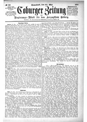 Coburger Zeitung Samstag 31. Mai 1873