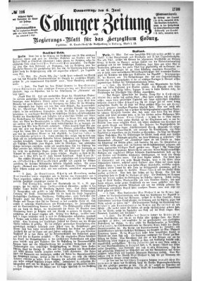 Coburger Zeitung Donnerstag 5. Juni 1873