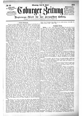 Coburger Zeitung Montag 9. Juni 1873