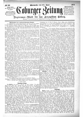 Coburger Zeitung Mittwoch 11. Juni 1873