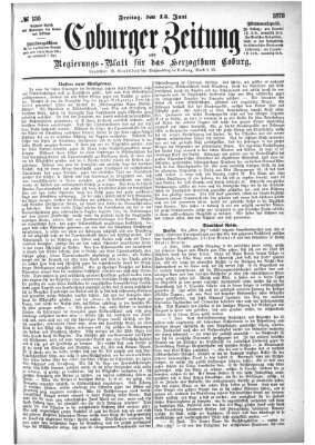 Coburger Zeitung Freitag 13. Juni 1873