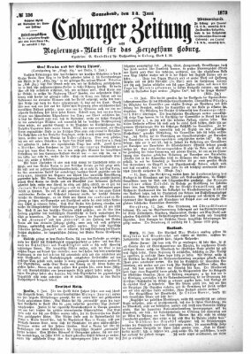 Coburger Zeitung Samstag 14. Juni 1873