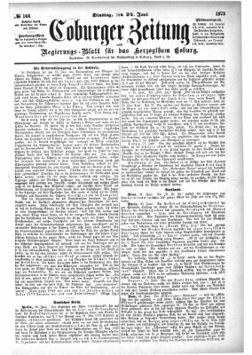 Coburger Zeitung Dienstag 24. Juni 1873
