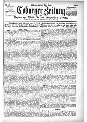 Coburger Zeitung Mittwoch 25. Juni 1873