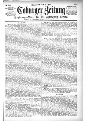 Coburger Zeitung Samstag 5. Juli 1873