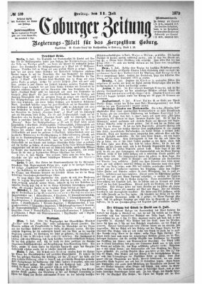 Coburger Zeitung Freitag 11. Juli 1873