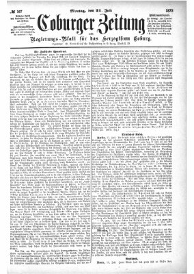 Coburger Zeitung Montag 21. Juli 1873