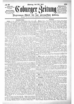 Coburger Zeitung Dienstag 22. Juli 1873