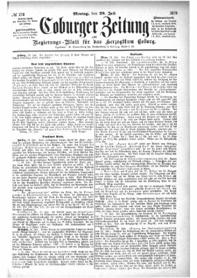 Coburger Zeitung Montag 28. Juli 1873