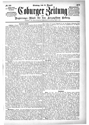 Coburger Zeitung Dienstag 5. August 1873