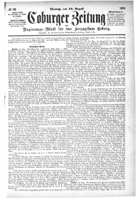 Coburger Zeitung Montag 18. August 1873