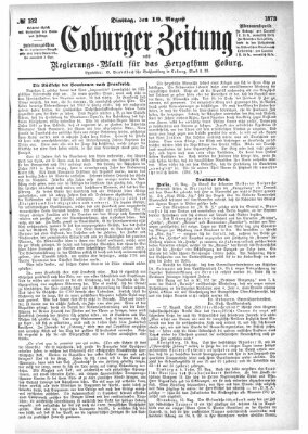 Coburger Zeitung Dienstag 19. August 1873