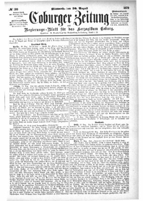 Coburger Zeitung Mittwoch 20. August 1873