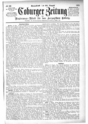 Coburger Zeitung Samstag 23. August 1873