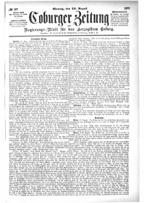 Coburger Zeitung Montag 25. August 1873