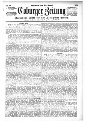 Coburger Zeitung Mittwoch 27. August 1873